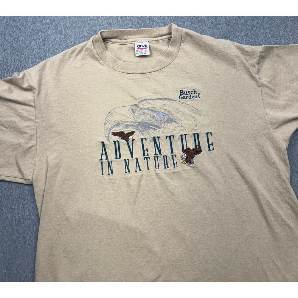 Busch Gardens Shirt Eagle Single Stitch‎ Anvil Adventure In Nature Sz XL Vtg USA